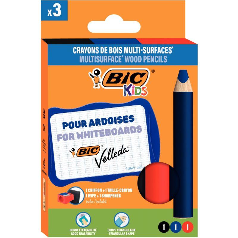 Image de  Étui de 3 crayons multi surface assortis 