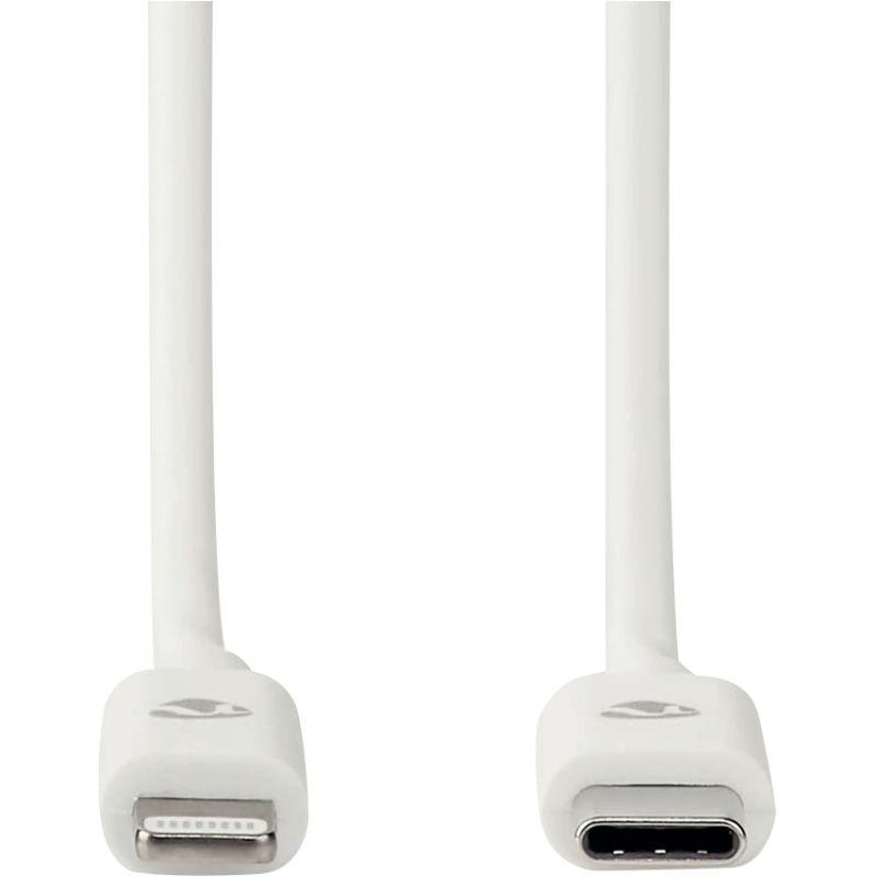 Image de  Cordon USB type C vers type Lightning 1m blanc 