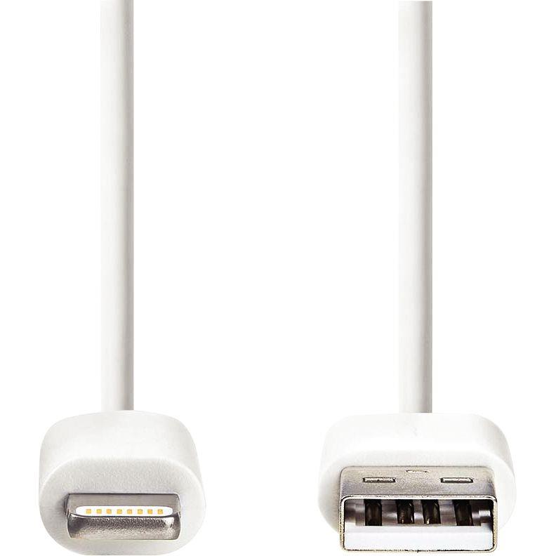 Image de  Cordon USB type A vers type Lightning 2m blanc 