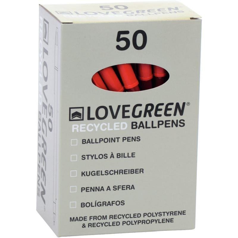 Image de  Boite de 50 stylos Lovegreen rouge 