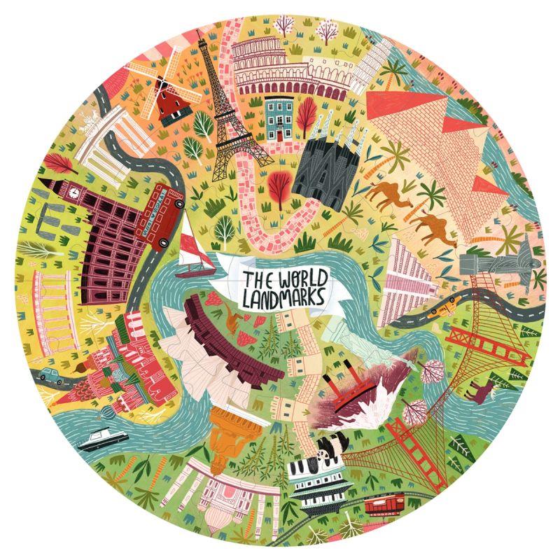 Image de  Puzzle circulaire 48 pièces, les monuments 