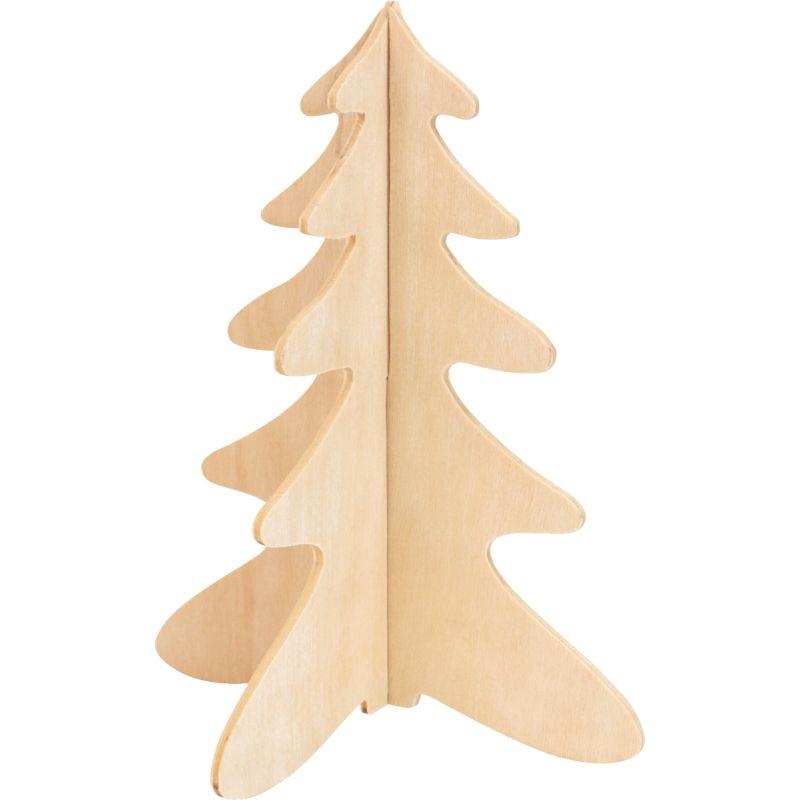 Image de  Lot de 10 sapins 3D à monter en bois 