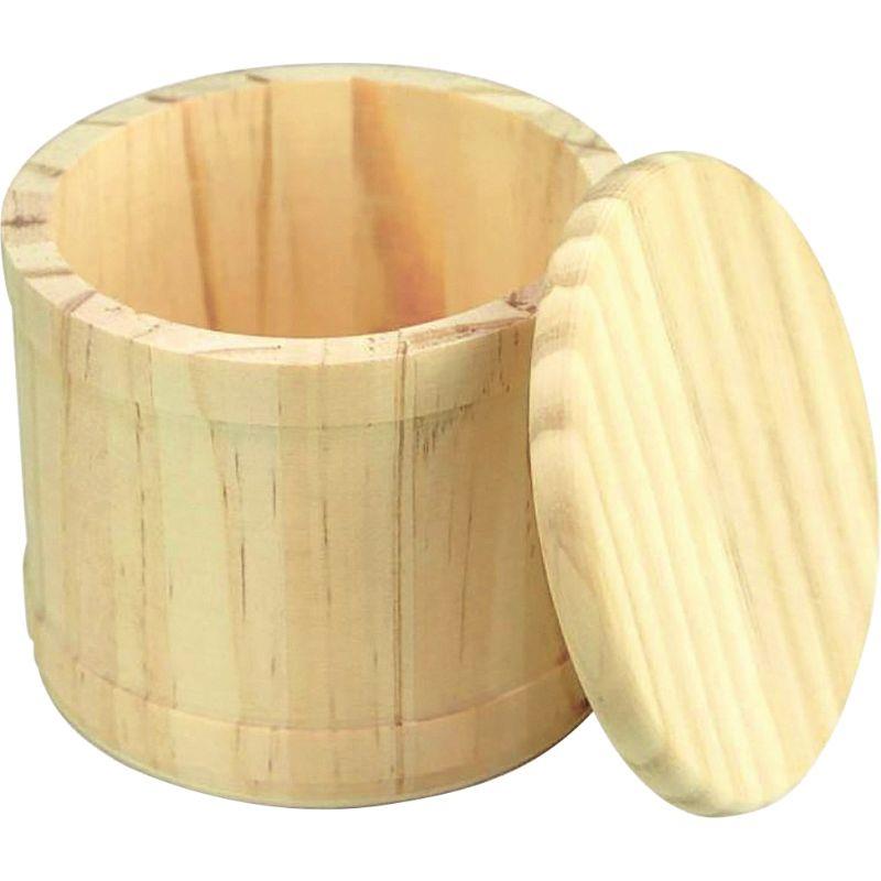 Image de  Boite ronde en bois avec couvercle, diamètre 10 cm 