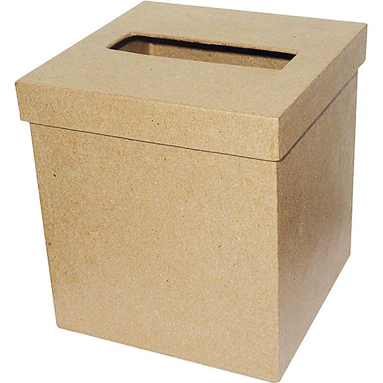 Image de  Boîte à mouchoirs carrée en carton brun 