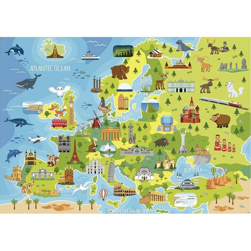 Image de  Puzzle 150 pièces carte de l''Europe + poster d''observation 