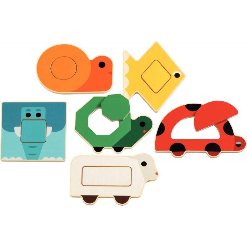 Image de  Boite de 6 puzzles d''encastrement en bois DuoBasic 