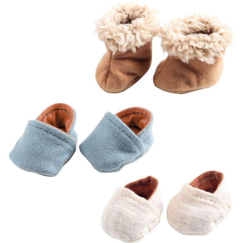 Image de  Lot de 3 paires de chaussons pour poupées 