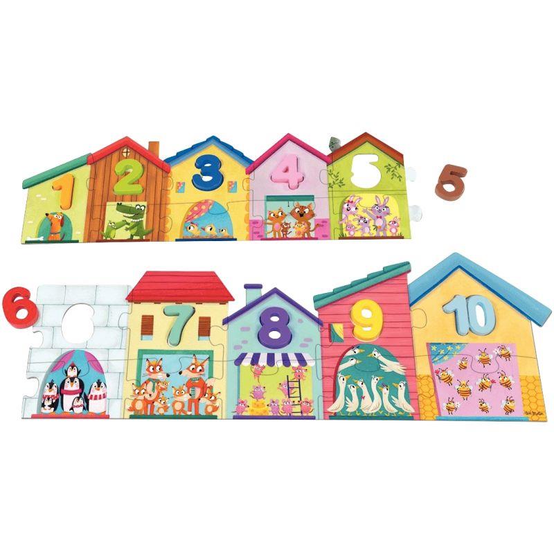 Image de  Puzzle encastrement XXL, les maisons de 1 à 10 