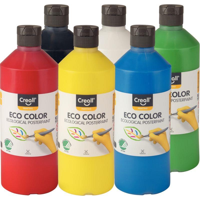 Image de  Carton de 6 Flacons 500 ml de gouache biologique Creall Eco Color 