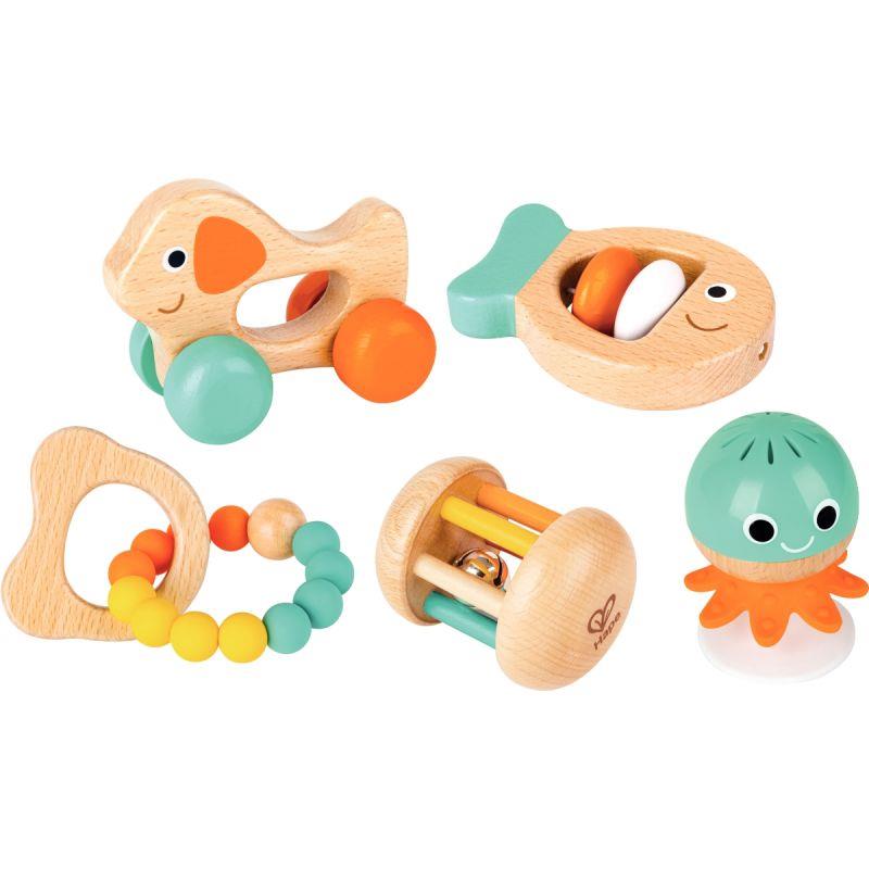 Image de  Coffret de 5 hochets sensoriels en bois 