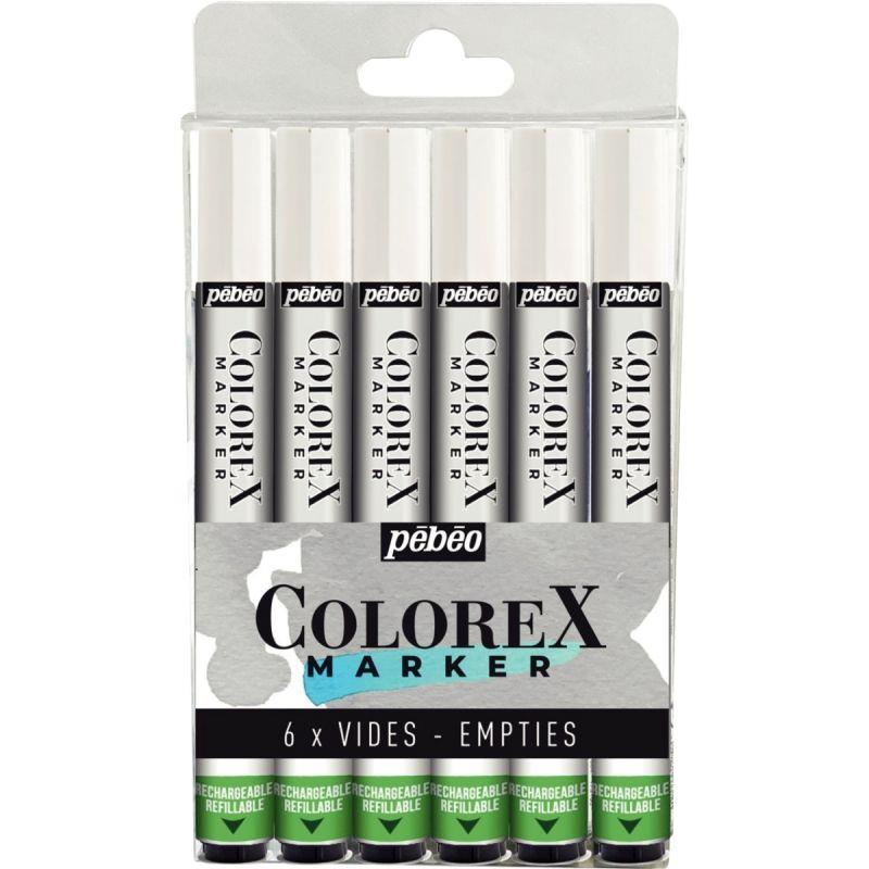 Image de  Pochette de 6 Colorex markers vides rechargeables 