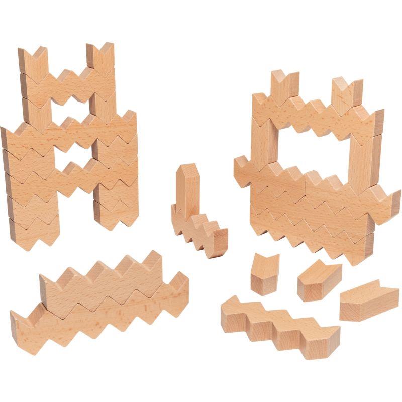 Image de  Boite de 30 ZIGZAG BLOCKS en bois naturel 