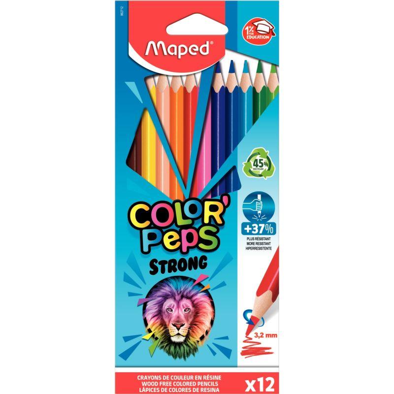 Image de  Pochette de 12 crayons de couleur Colorpeps Strong 
