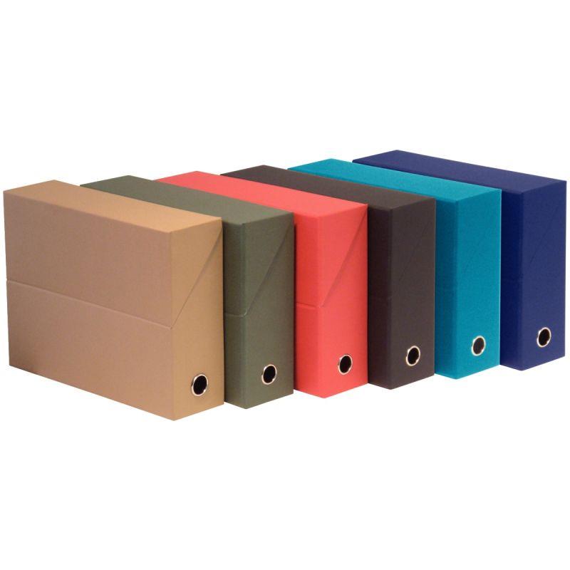 Image de  Boite de transfert papier toilé, dos 9 cm, havane 