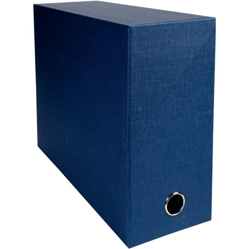 Image de  Boite de transfert papier toilé, dos 12 cm, bleu foncé 