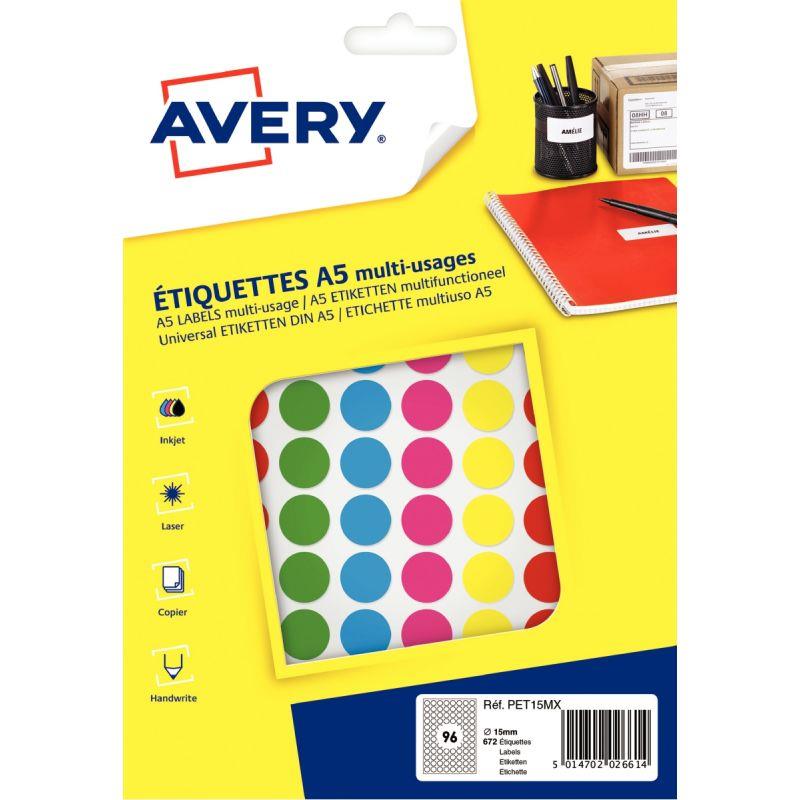 Image de  Etui de 672 disques adhésifs 15mm assortis 