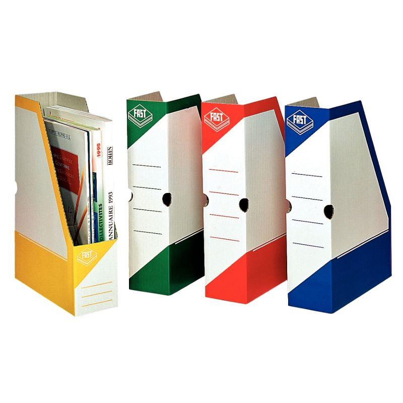 Image de  Paquet de 4 porte-revues en carton dos 8cm assortis 