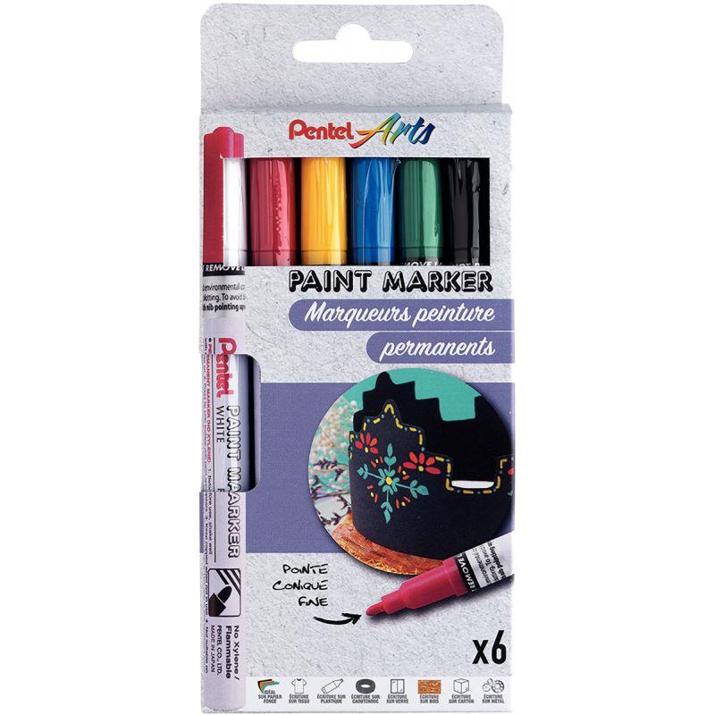 Image de  Pochette de 6 marqueurs peinture basic assortis 