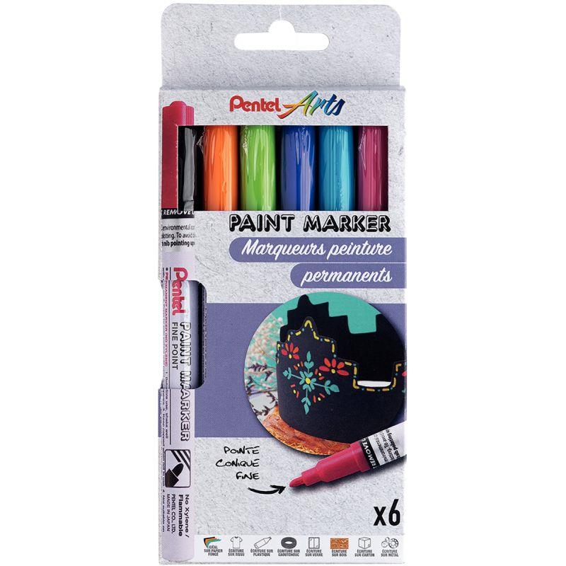 Image de  Pochette de 6 marqueurs peinture fun assortis 