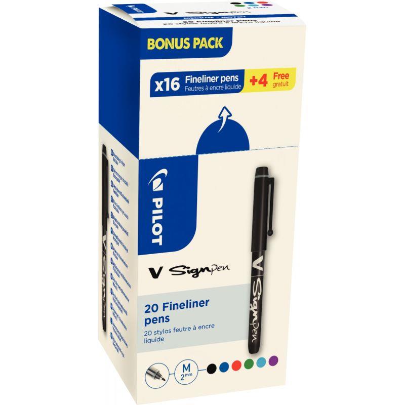 Image de  Écopack de 20 feutres V-Sign assortis dont 4 gratuits 