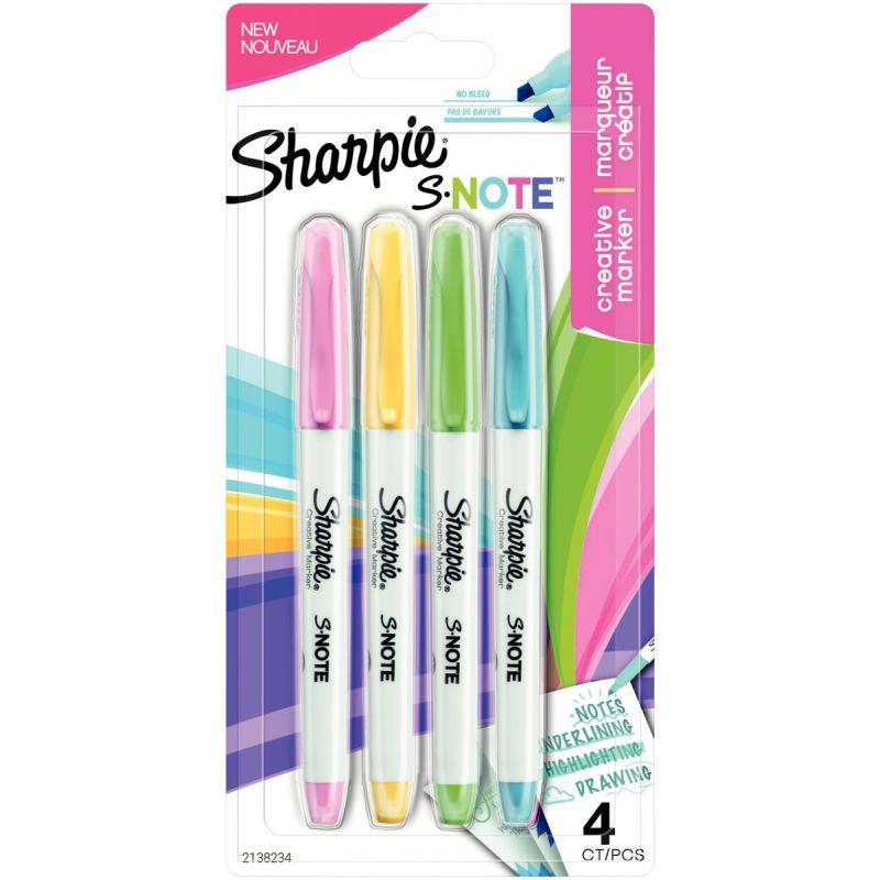 Image de  Blister de 4 marqueurs Sharpie Snote assortis 