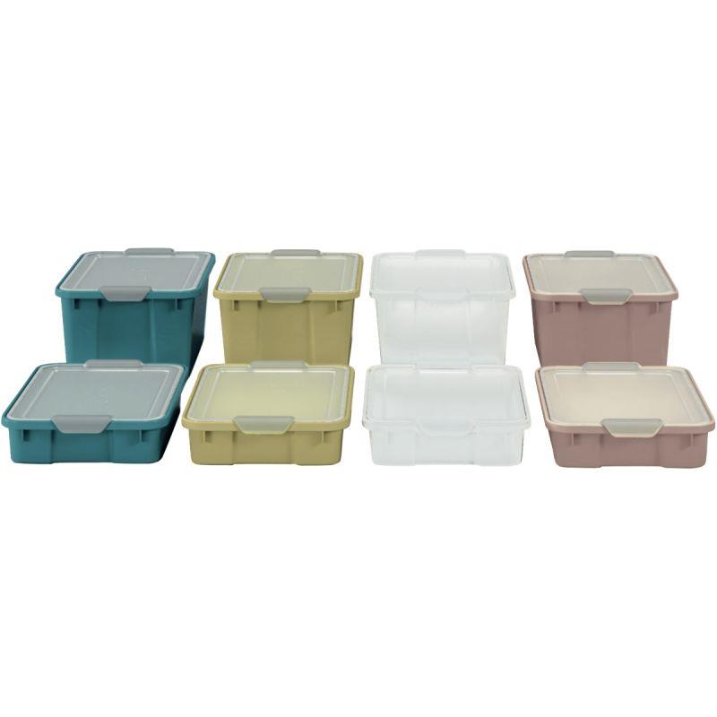 Image de  Lot de 3 bacs transparents en plastique petit modèle 