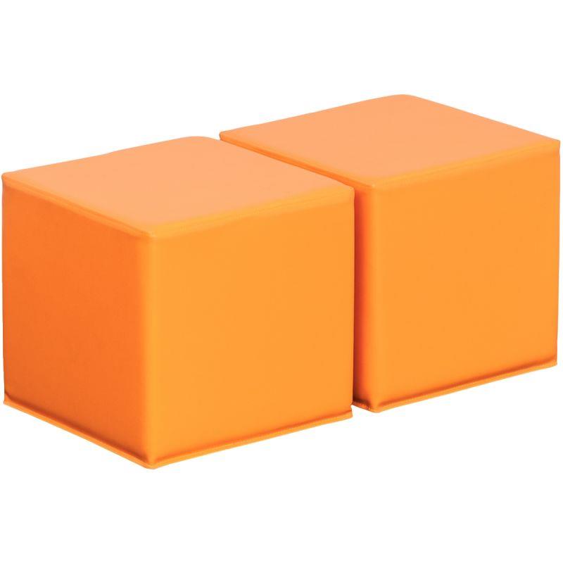 Image de  Lot de 2 poufs 35x35x30cm orange 