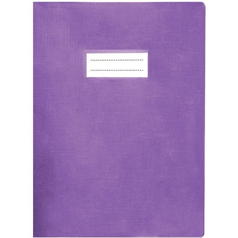 Image de  Paquet de 10 protèges-cahier luxe opaque avec rabats épaisseur 22/100ème 17x22 cm PVC cristal violet 
