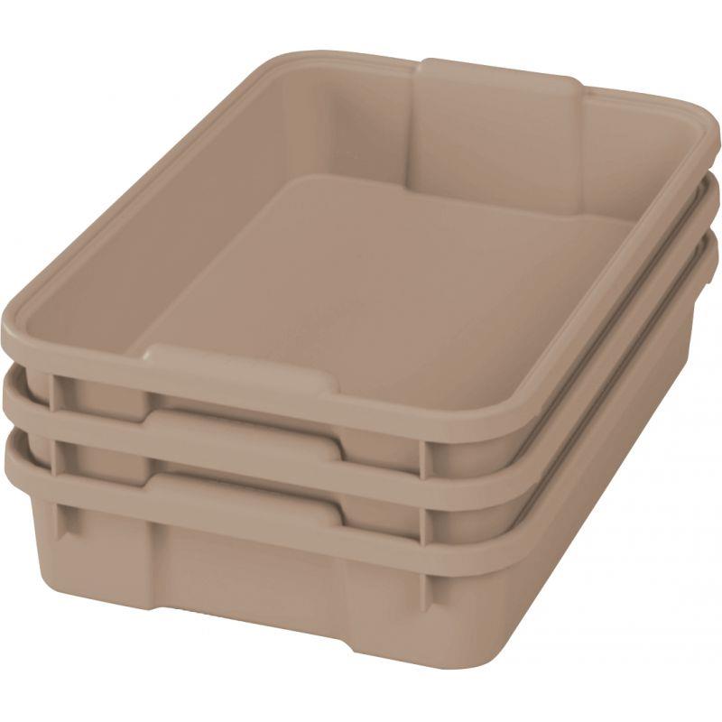Image de  Lot de 3 bacs beiges en plastique petit modèle 