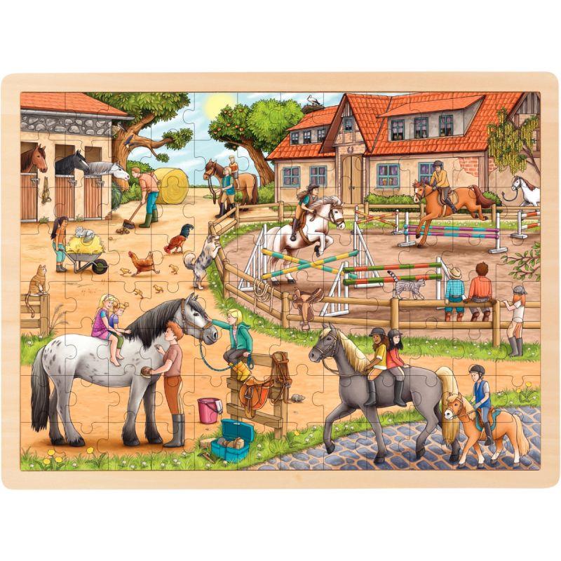 Image de  Lot de 4 puzzles à cadre en bois 48/96 pièces, thèmes divers 