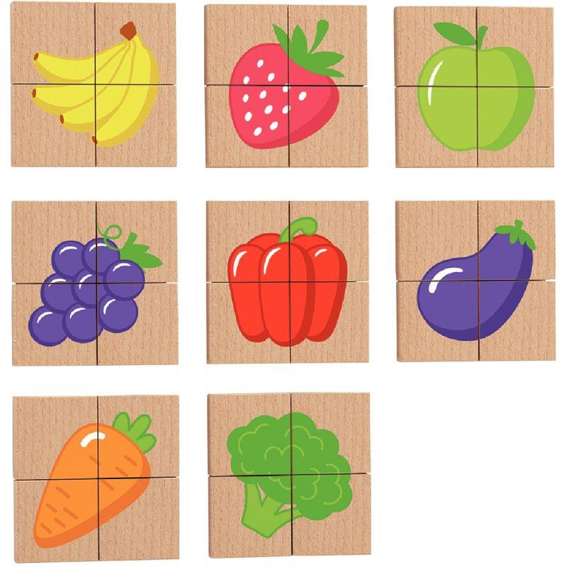 Image de  Puzzles 32 blocs magnétiques, les fruits et légumes 