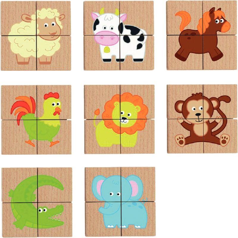 Image de  Puzzles 32 blocs magnétiques, les animaux 