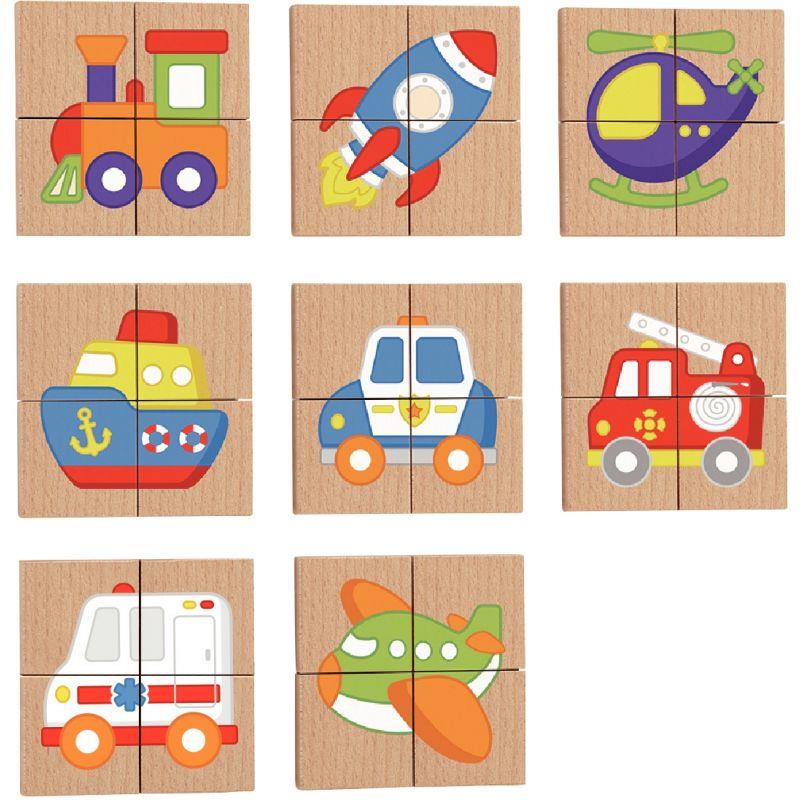 Image de  Puzzles 32 blocs magnétiques, les transports 