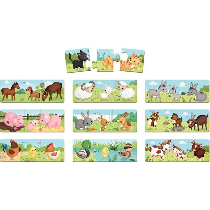 Image de  Boite de 10 puzzles Trionimo, les animaux de la ferme 