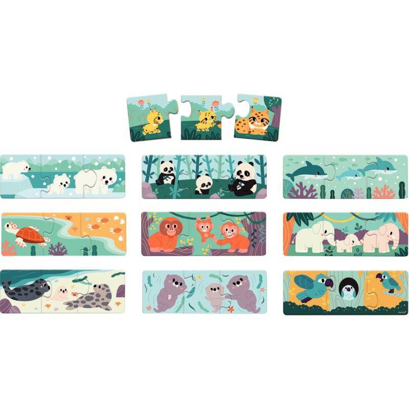 Image de  Boite de 10 puzzles Trionimo, les animaux sauvages 