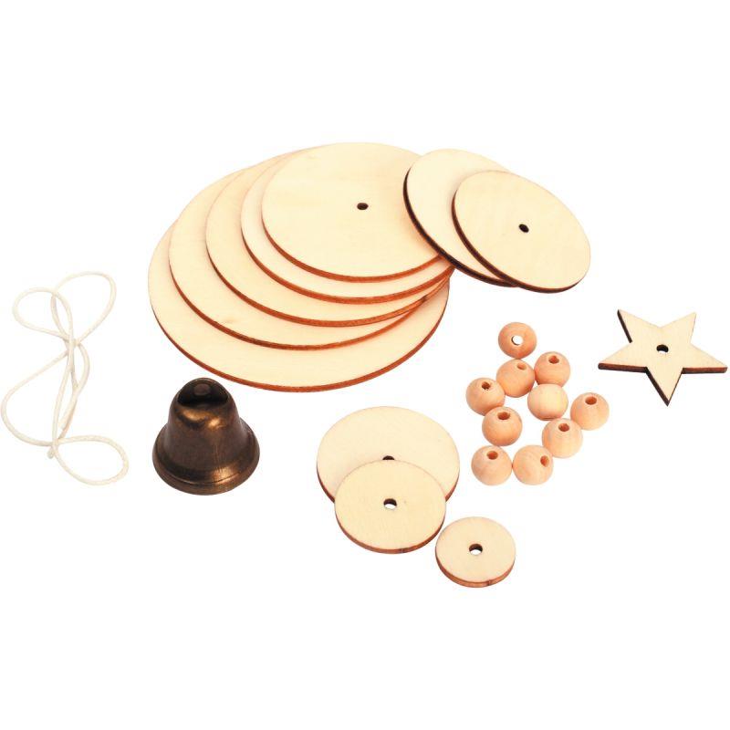 Image de  Lot de 10 suspensions sapin disques en bois 