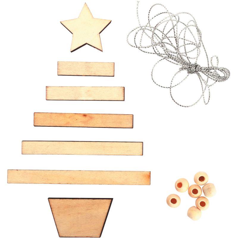 Image de  Lot de 10 suspensions sapin à lattes en bois 