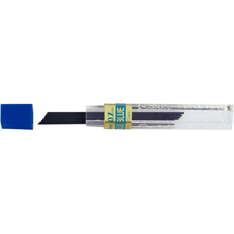 Image de  Étui de 12 mines Pentel 0,7mm bleu 