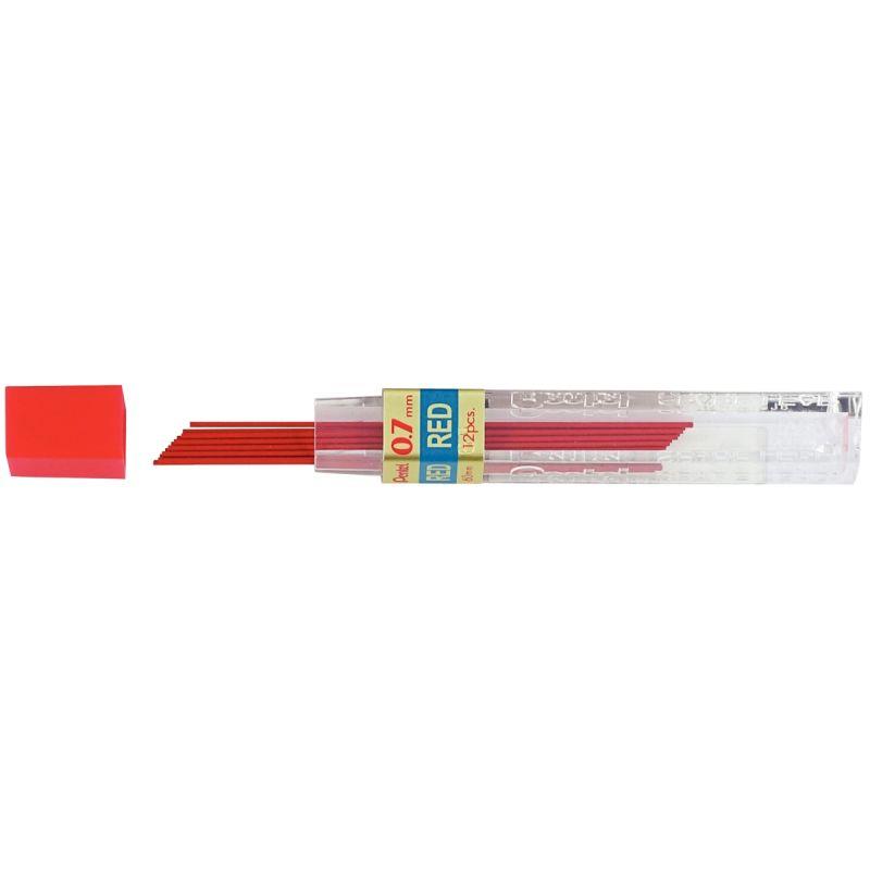 Image de  Étui de 12 mines Pentel 0,7mm rouge 