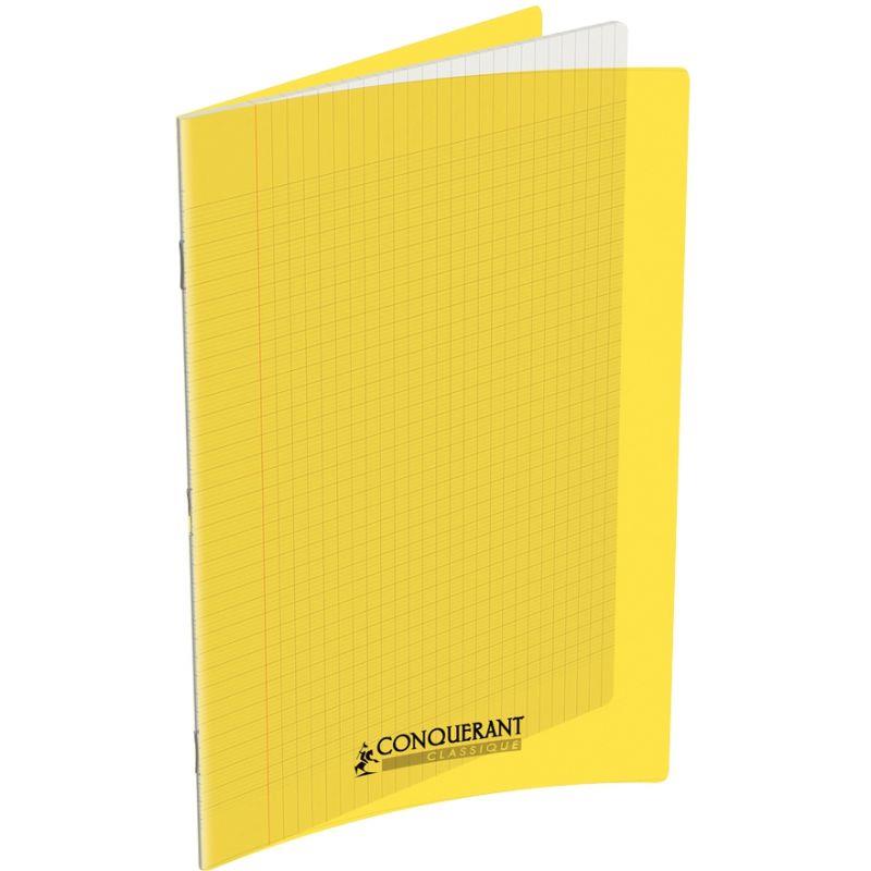 Image de  Piqûre 60 pages CONQUERANT, 24x32 cm, seyès, couv PP jaune 