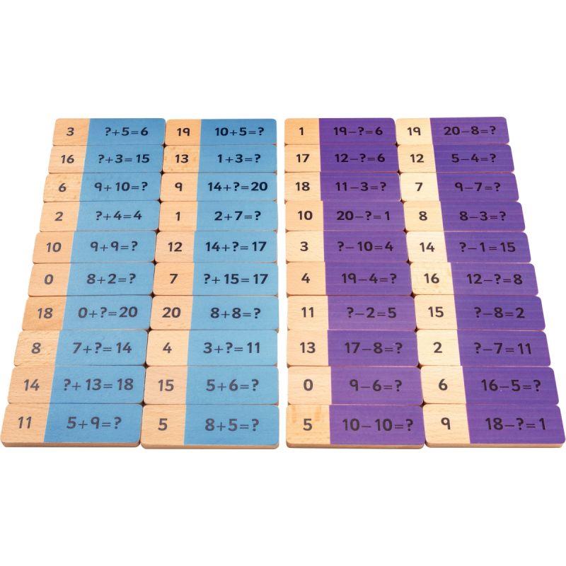 Image de  40 dominos addition soustraction en bois 