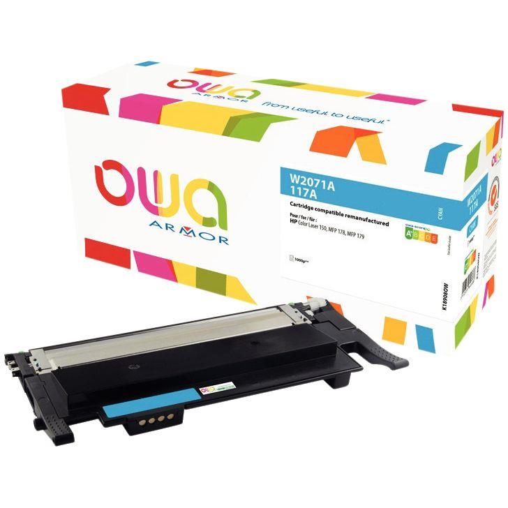 Image de  OWA cartouche laser cyan remanufacturée compatible HP 117A (W2071A) 