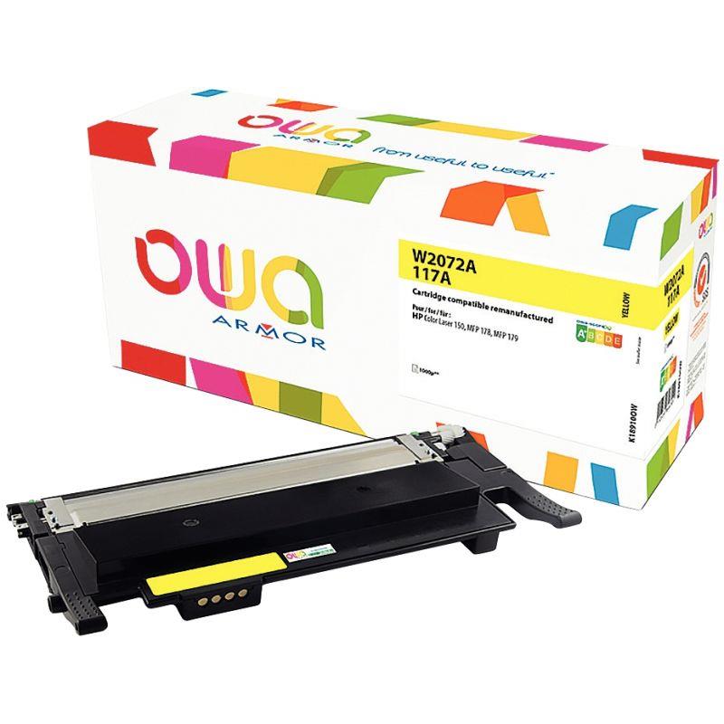 Image de  OWA cartouche laser jaune remanufacturée compatible HP 117A (W2072A) 