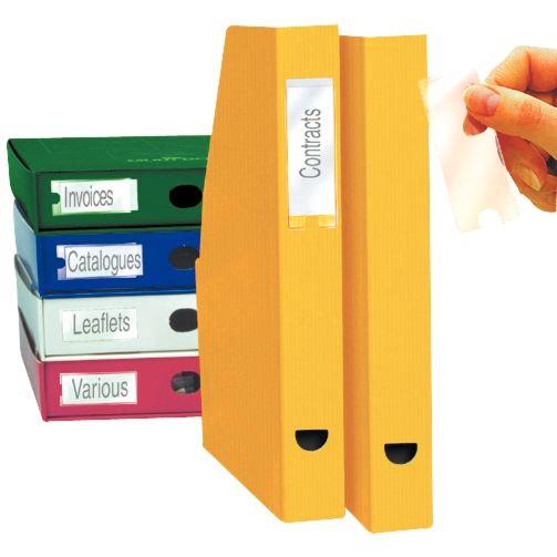 Image de  Blister de 12 porte-étiquettes adhésives en polypropylène format 25x75 mm 