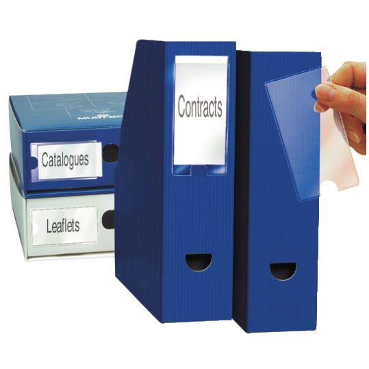 Image de  Blister de 6 porte-étiquettes adhésives en polypropylène format 55x150 mm 