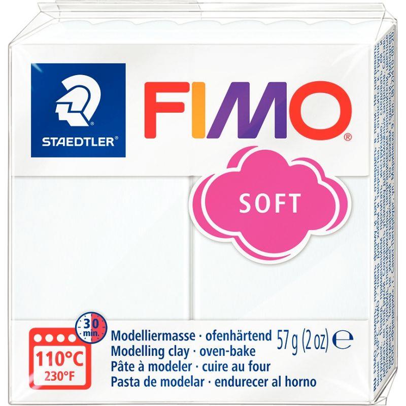 Image de  Bloc de pâte à modeler Fimo Soft 57 grammes blanc 