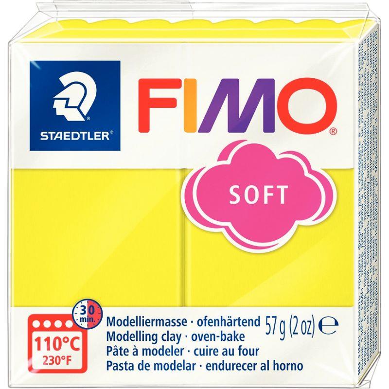 Image de  Bloc de pâte à modeler Fimo Soft 57 grammes citron 