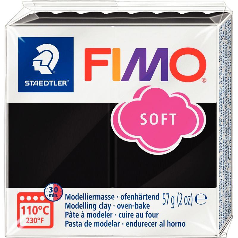Image de  Bloc de pâte à modeler Fimo Soft 57 grammes noir 