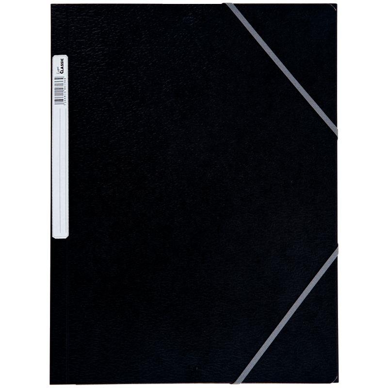 Image de  Chemise 3 rabats à élastiques en carte grainée 5/10ème 450g, noir 