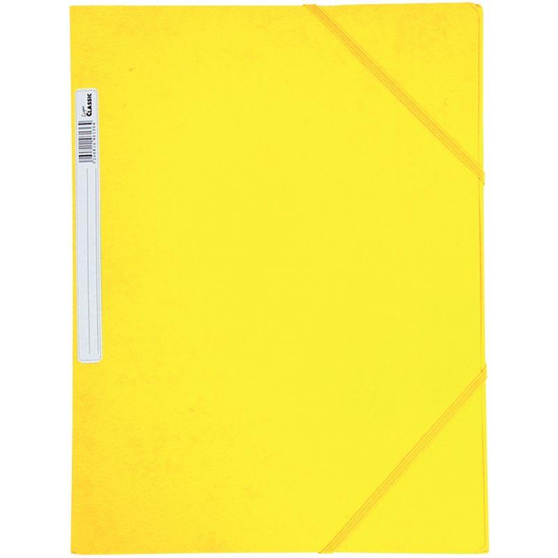 Image de  Chemise 3 rabats à élastiques en carte grainée 5/10ème 450g, jaune 
